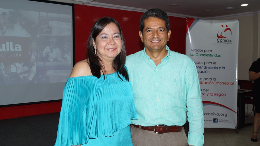 Luisa María Duque, gerente DIARIO DEL HUILA y Ariel Rincón, presidente Ejecutivo de la Cámara de Comercio de Neiva.